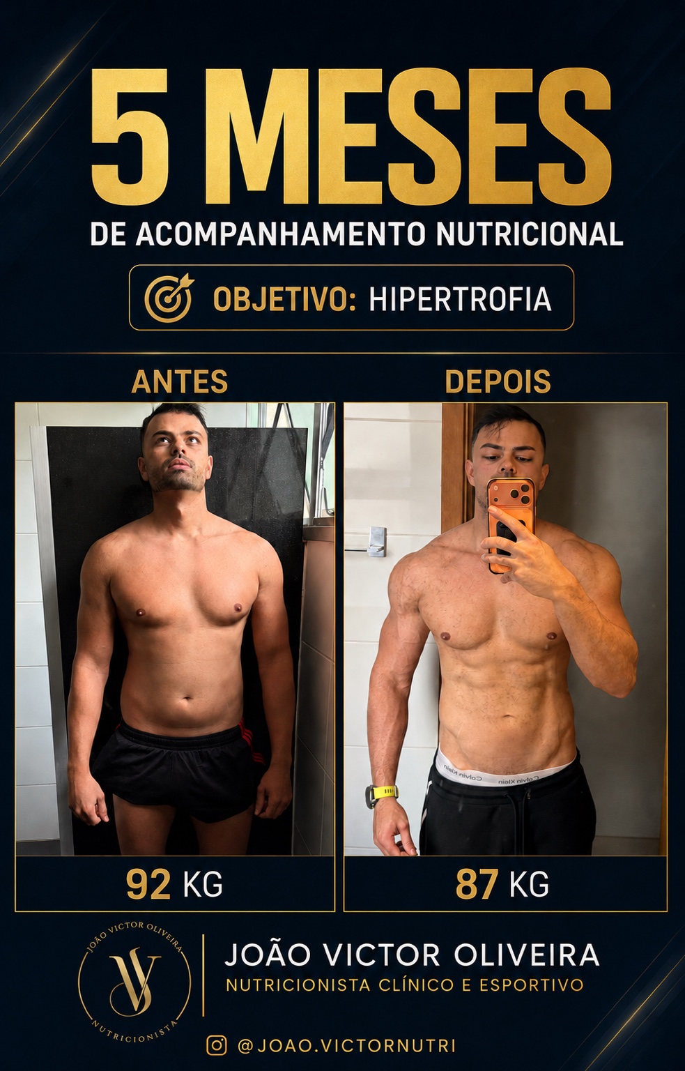 Evolução de paciente: Hipertrofia em 5 meses